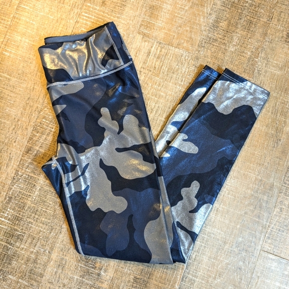 Noli Guerra leggings blue metallic camo silver 7/8 - Picture 2 of 3